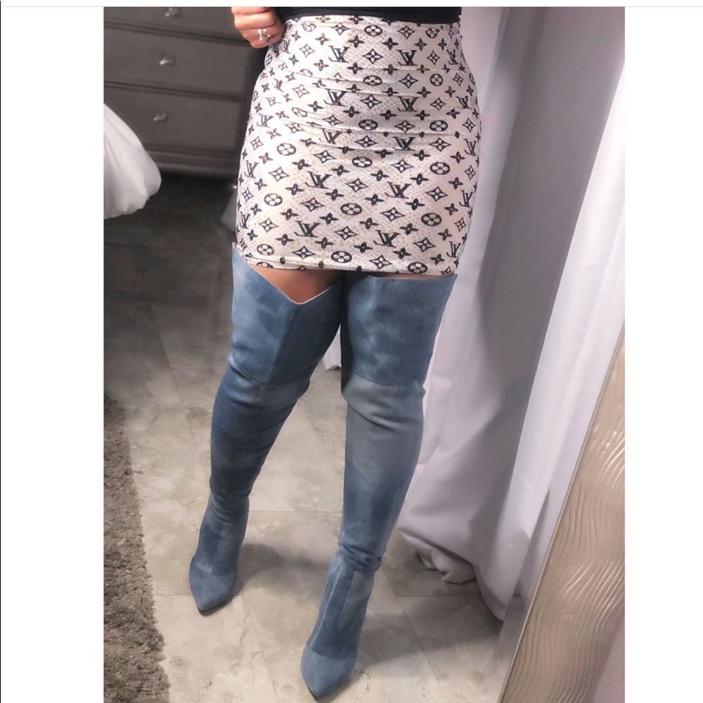 Denim over the knee boots - Picture 2 of 8